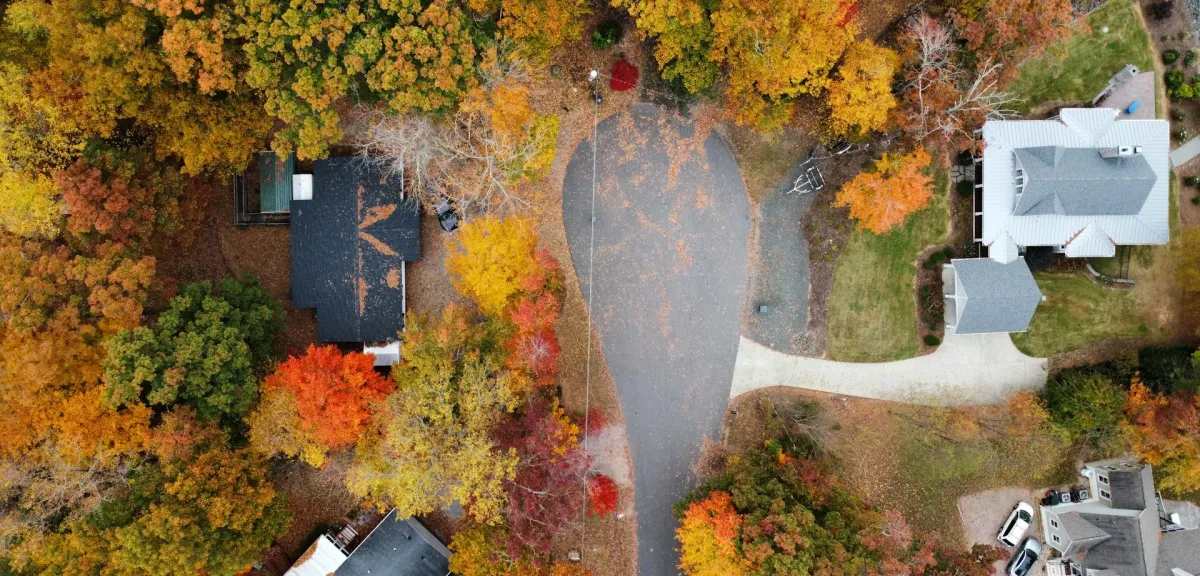 Beautiful houses along Lake Gaston waterfront